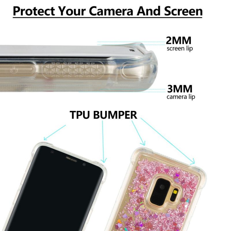 Cover Samsung Galaxy S9 Lyseblå Premium Glitter