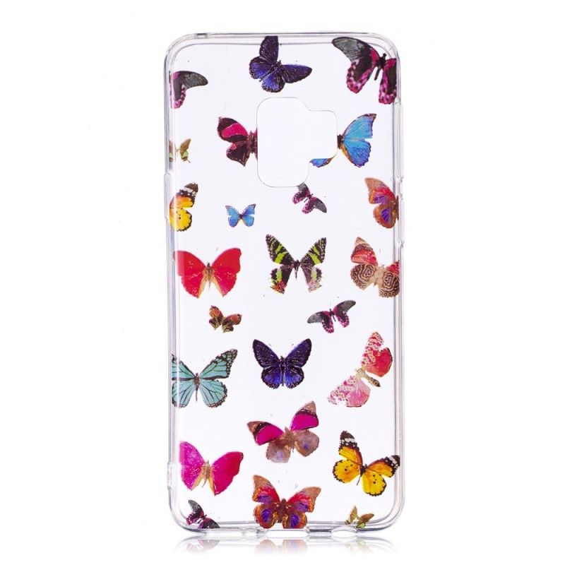 Cover Samsung Galaxy S9 Mobilcover Farvede Sommerfugle