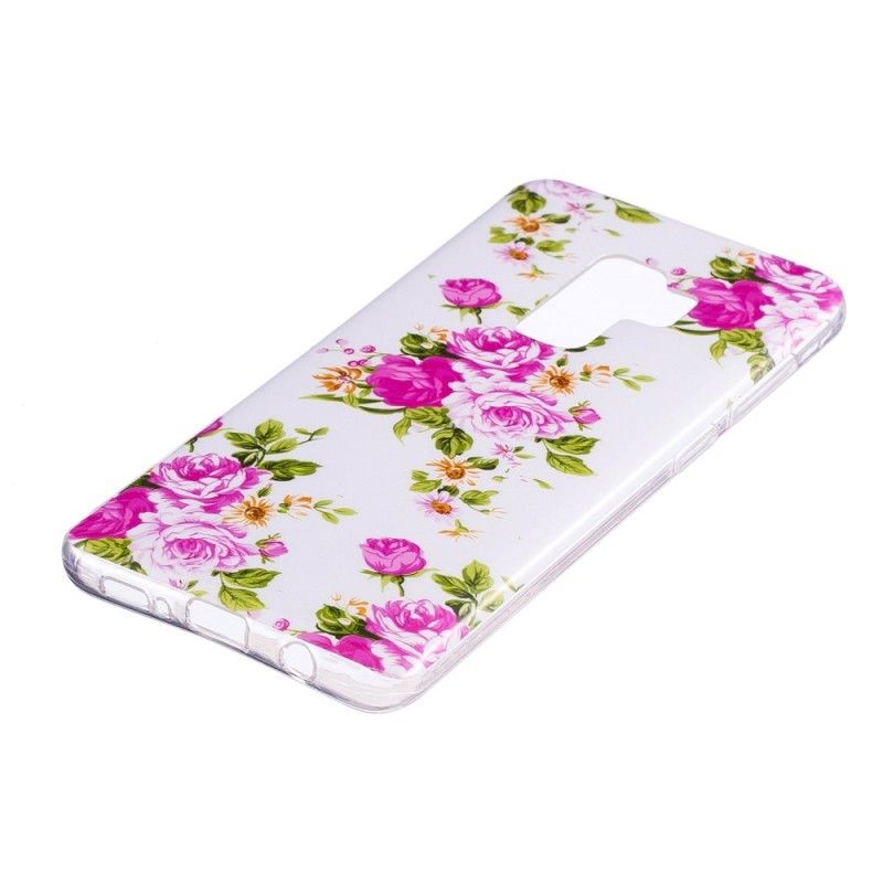 Cover Samsung Galaxy S9 Mobilcover Fluorescerende Frihedsblomster