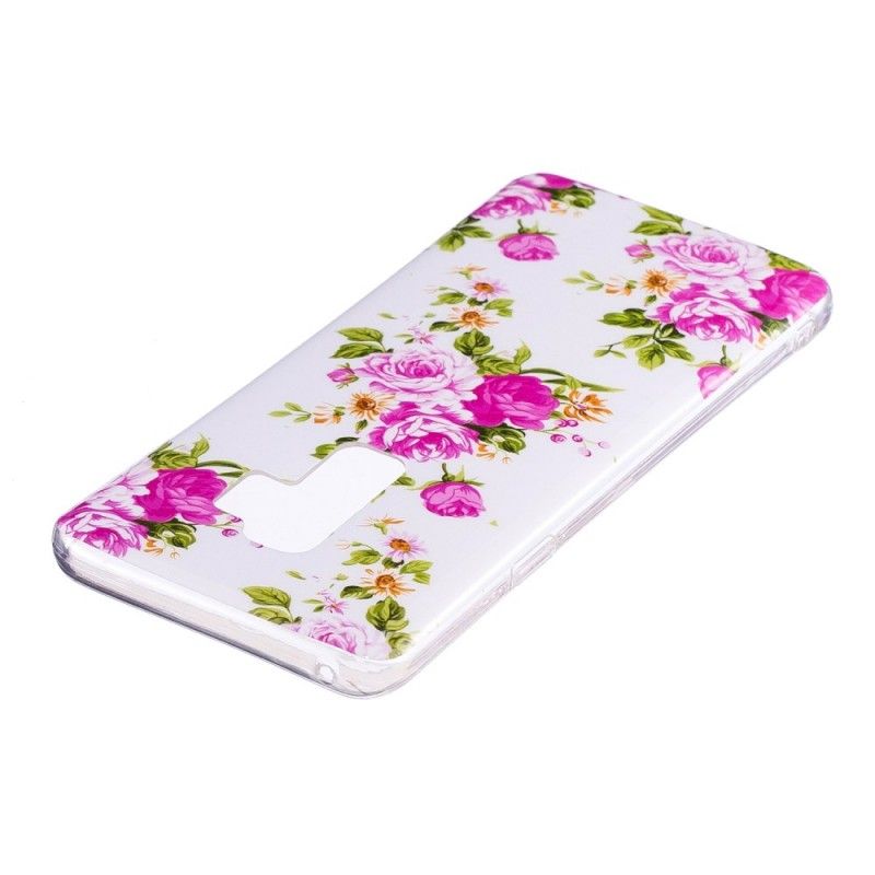 Cover Samsung Galaxy S9 Mobilcover Fluorescerende Frihedsblomster