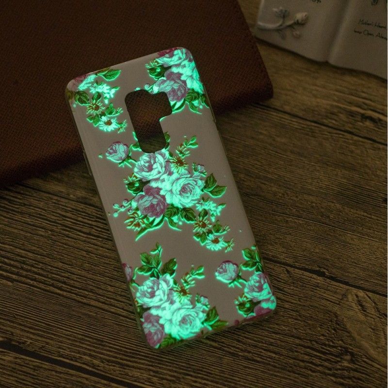 Cover Samsung Galaxy S9 Mobilcover Fluorescerende Frihedsblomster