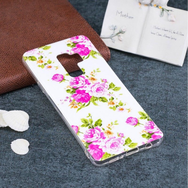 Cover Samsung Galaxy S9 Mobilcover Fluorescerende Frihedsblomster