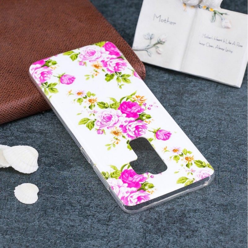 Cover Samsung Galaxy S9 Mobilcover Fluorescerende Frihedsblomster