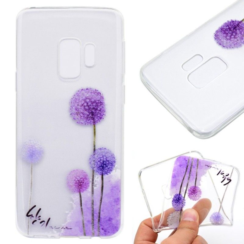 Cover Samsung Galaxy S9 Mobilcover Gennemsigtige Farvede Mælkebøtter