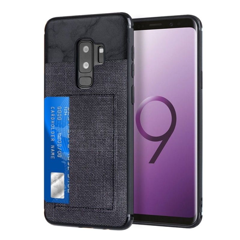 Cover Samsung Galaxy S9 Rød Plus Jeans-Effekt Kortholder