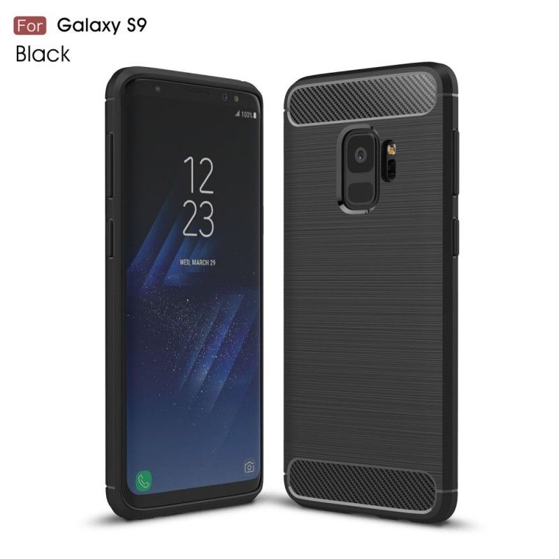 Cover Samsung Galaxy S9 Sort Børstet Kulfiber Original