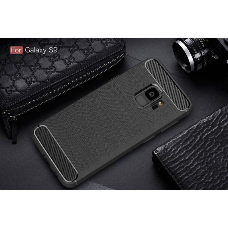 Cover Samsung Galaxy S9 Sort Børstet Kulfiber Original