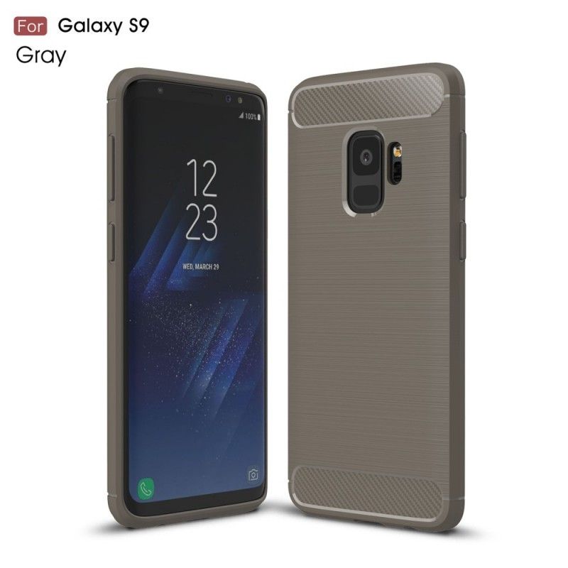 Cover Samsung Galaxy S9 Sort Børstet Kulfiber Original