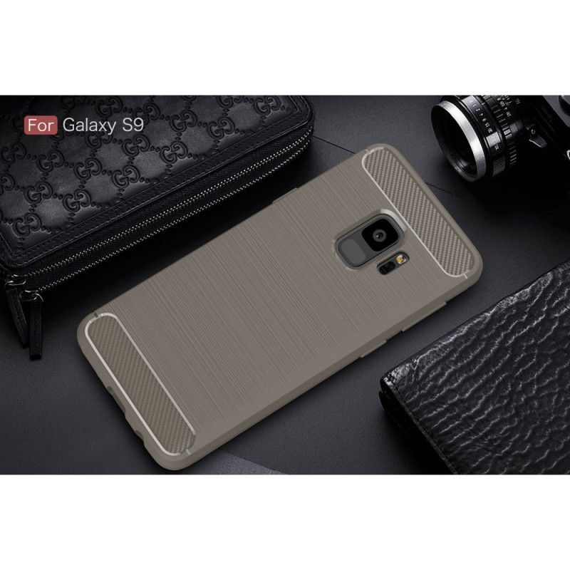 Cover Samsung Galaxy S9 Sort Børstet Kulfiber Original