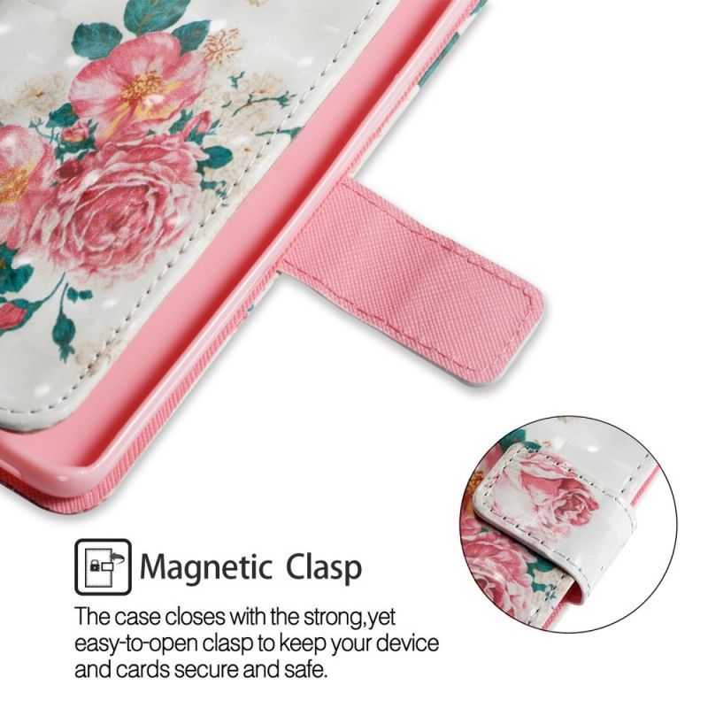 Flip Cover Læder for Samsung Galaxy S9 Frihedsblomster