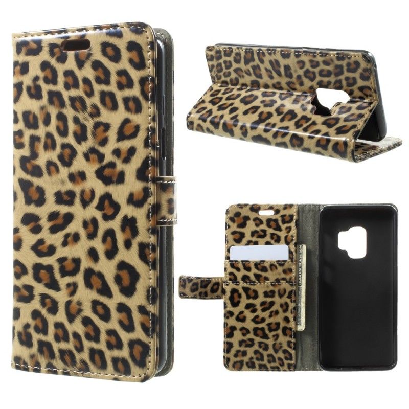 Flip Cover Læder for Samsung Galaxy S9 Leopard