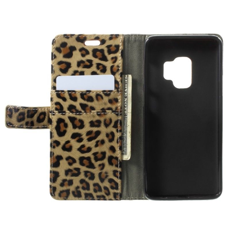 Flip Cover Læder for Samsung Galaxy S9 Leopard