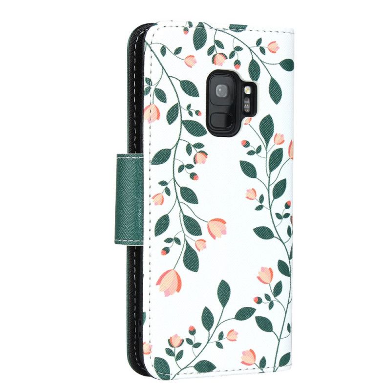 Flip Cover Læder for Samsung Galaxy S9 Lyserød Stropper