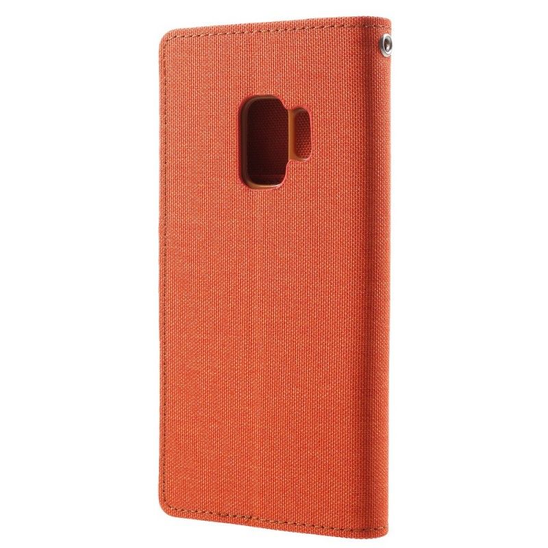 Flip Cover Læder for Samsung Galaxy S9 Orange Tofarvet Kviksølvstof