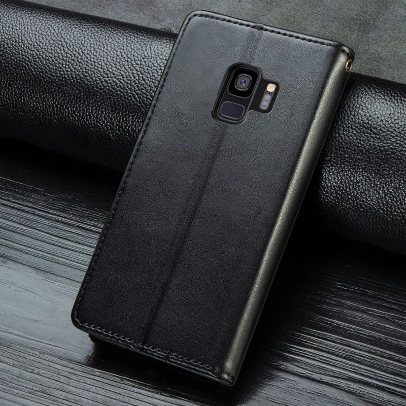 Flip Cover Læder for Samsung Galaxy S9 Sort Kunstlæder Og Vintage Lås