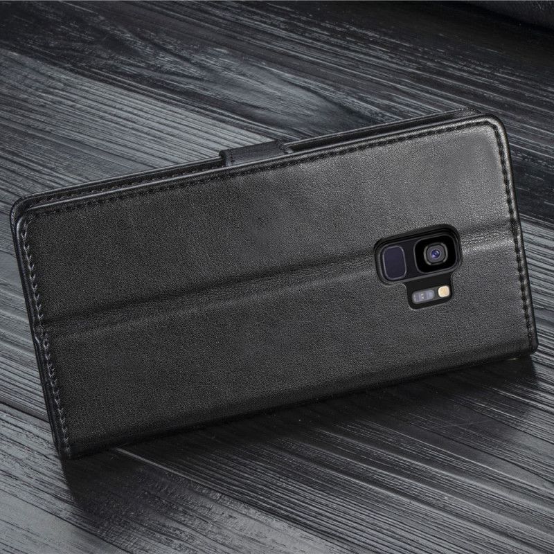 Flip Cover Læder for Samsung Galaxy S9 Sort Kunstlæder Og Vintage Lås