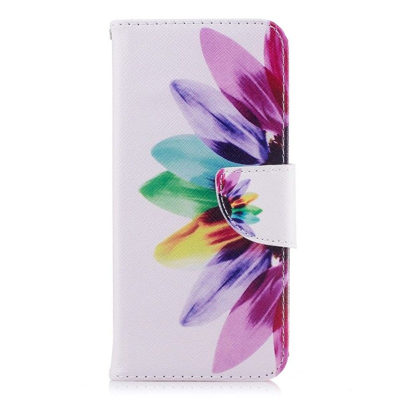 Flip Cover Læder Samsung Galaxy S9 Akvarelblomst Original