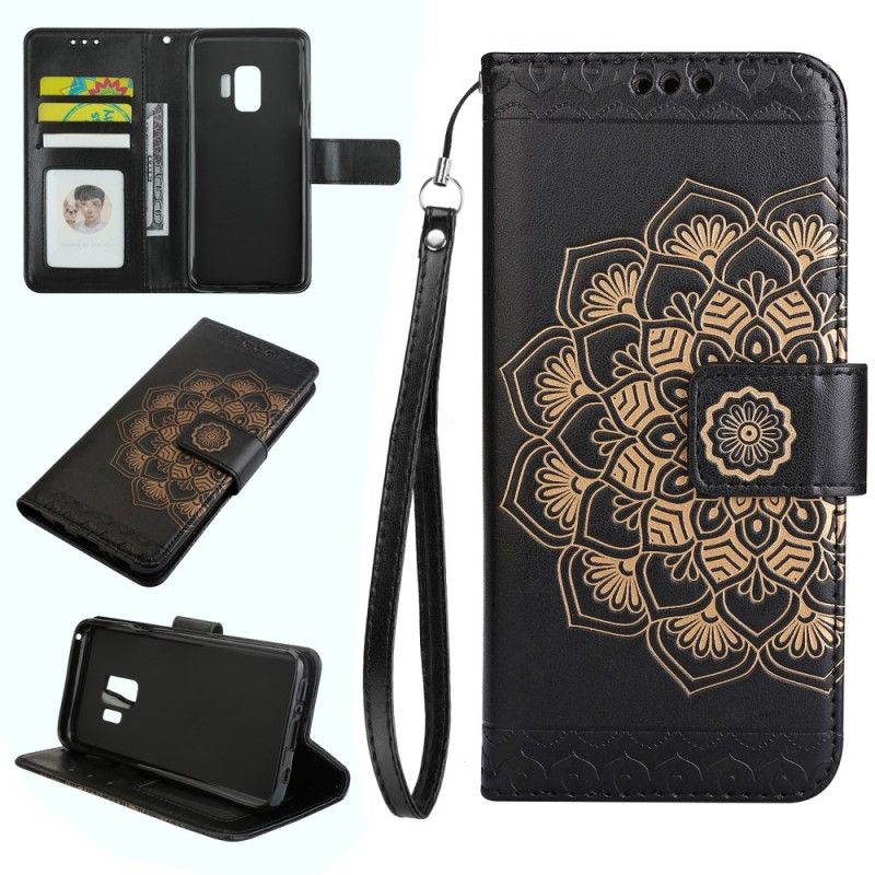 Flip Cover Læder Samsung Galaxy S9 Grå Chic Mandala