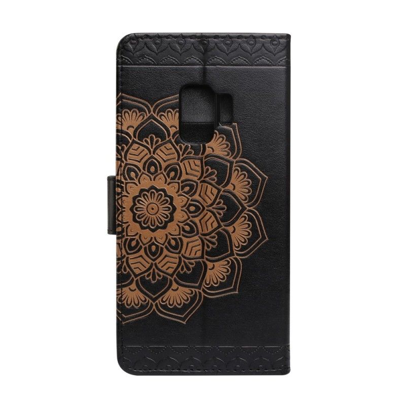 Flip Cover Læder Samsung Galaxy S9 Grå Chic Mandala