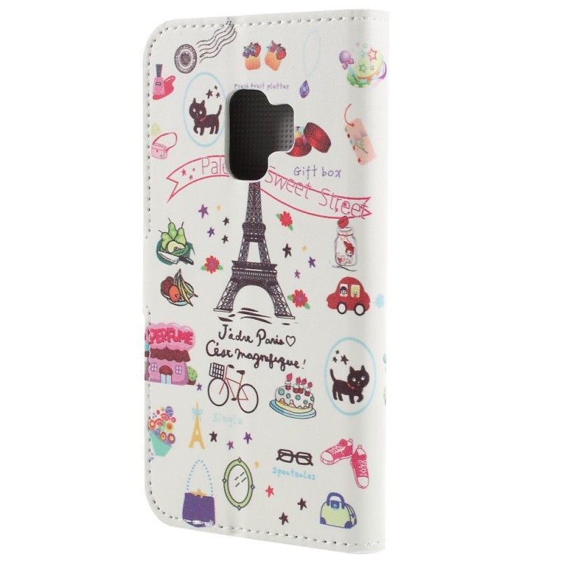 Flip Cover Læder Samsung Galaxy S9 Jeg Elsker Paris Original