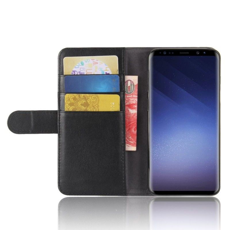 Flip Cover Læder Samsung Galaxy S9 Sort Delt Læder