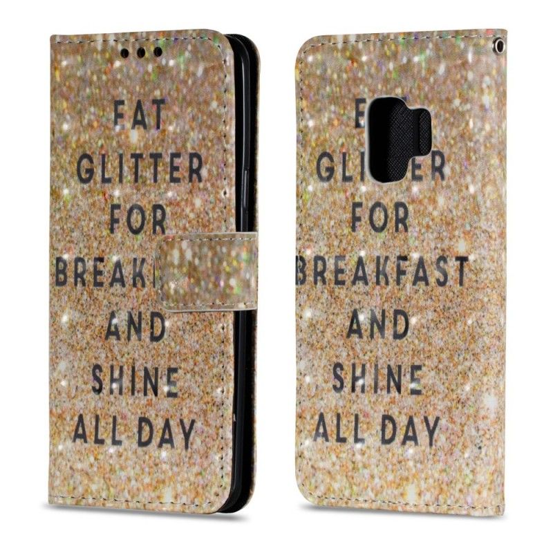 Flip Cover Læder Samsung Galaxy S9 Spis Glitter