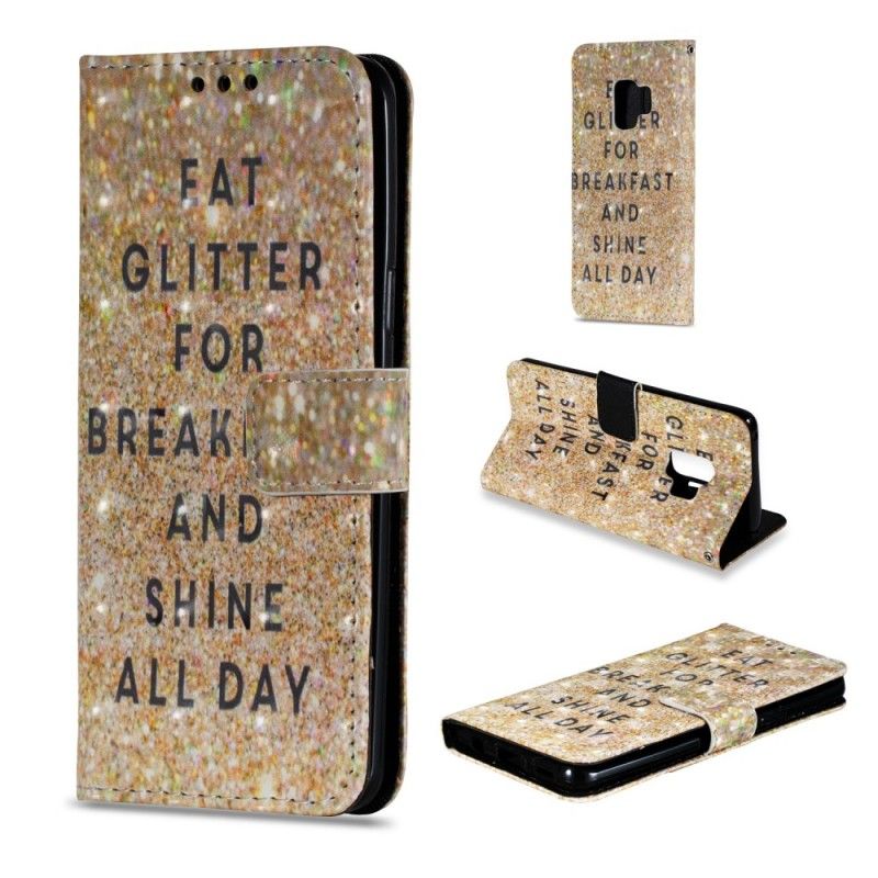 Flip Cover Læder Samsung Galaxy S9 Spis Glitter