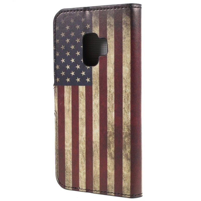 Flip Cover Læder Samsung Galaxy S9 Usa Flag