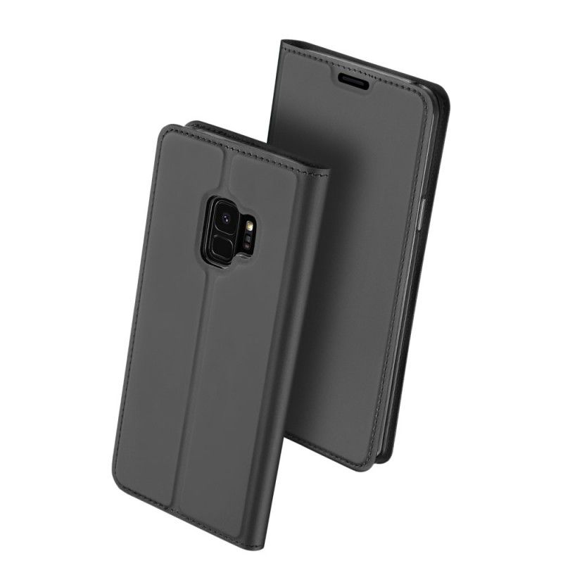 Læder Cover Samsung Galaxy S9 Sort Førsteklasses Serie