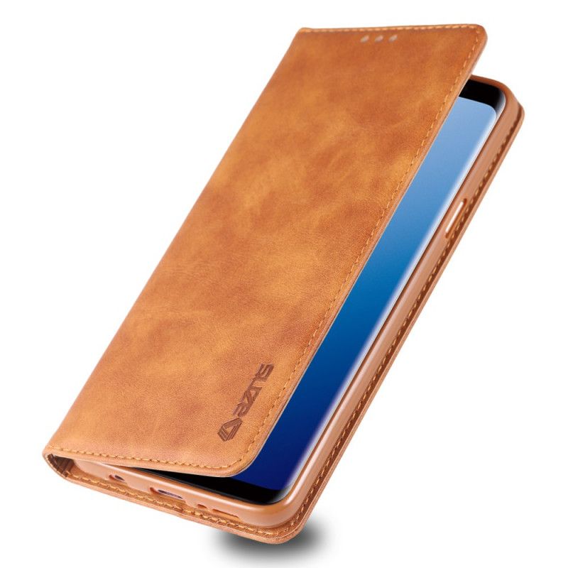 Læder Cover Samsung Galaxy S9 Sort Retro Azns