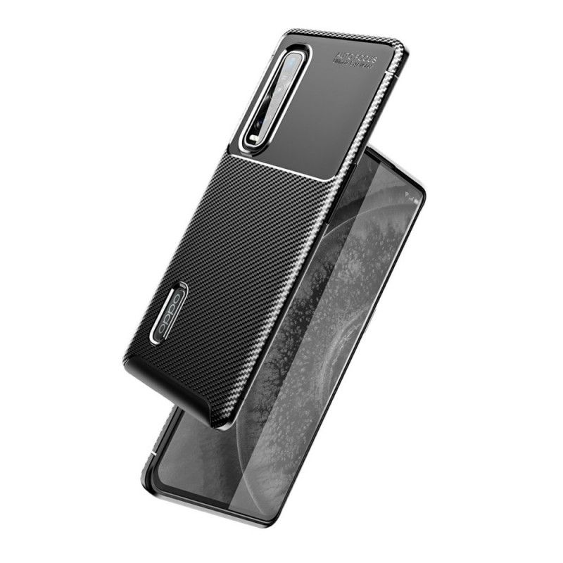 Cover for Oppo Find X2 Pro Sort Fleksibel Kulfiber