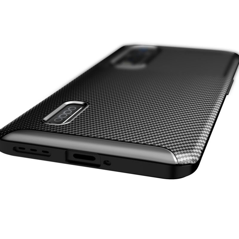 Cover for Oppo Find X2 Pro Sort Fleksibel Kulfiber