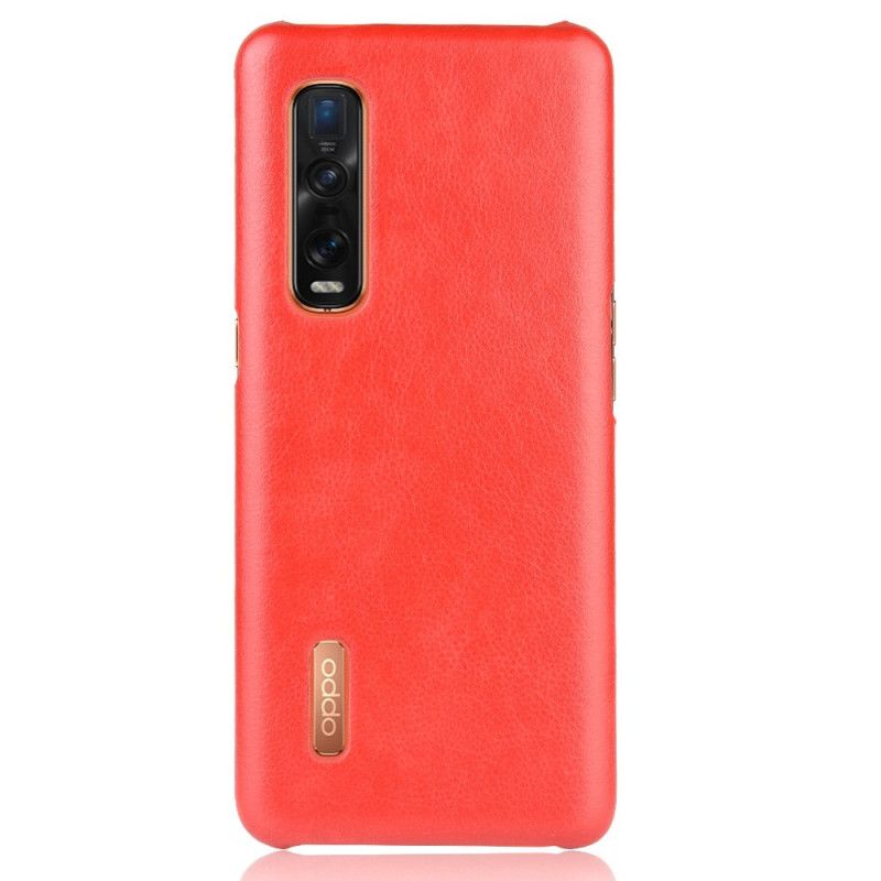 Cover for Oppo Find X2 Pro Sort Ydeevne Lychee Læder Effekt