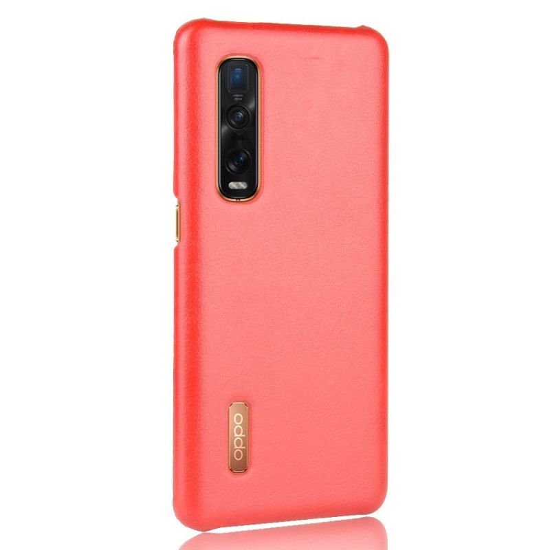 Cover for Oppo Find X2 Pro Sort Ydeevne Lychee Læder Effekt