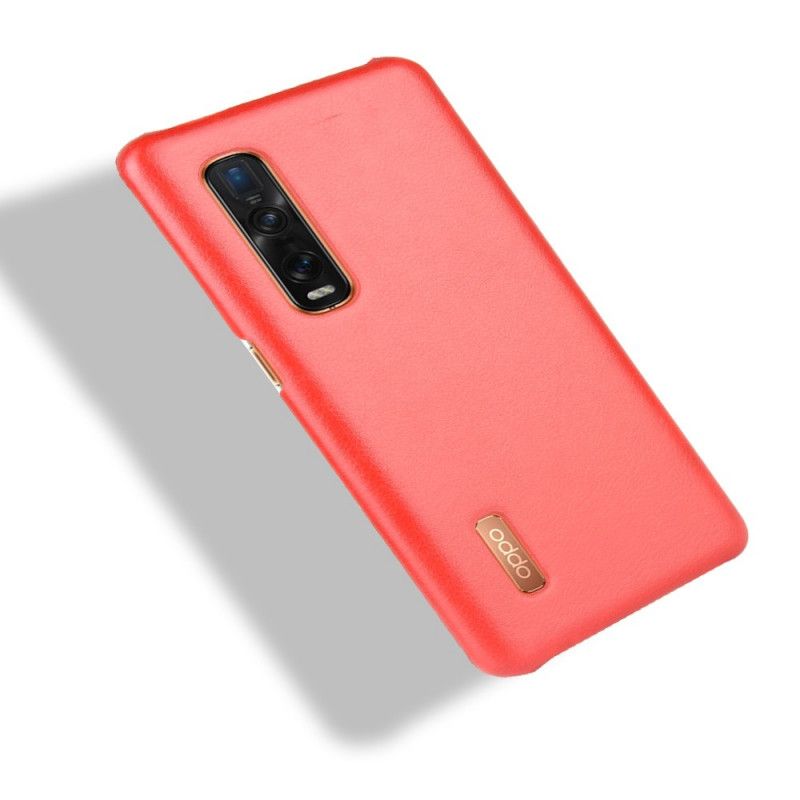 Cover for Oppo Find X2 Pro Sort Ydeevne Lychee Læder Effekt