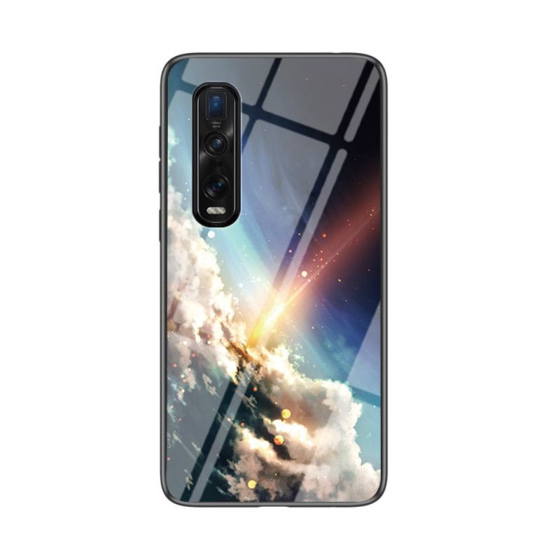 Cover Oppo Find X2 Pro Sort Hærdet Glas Med Stjernehimmel