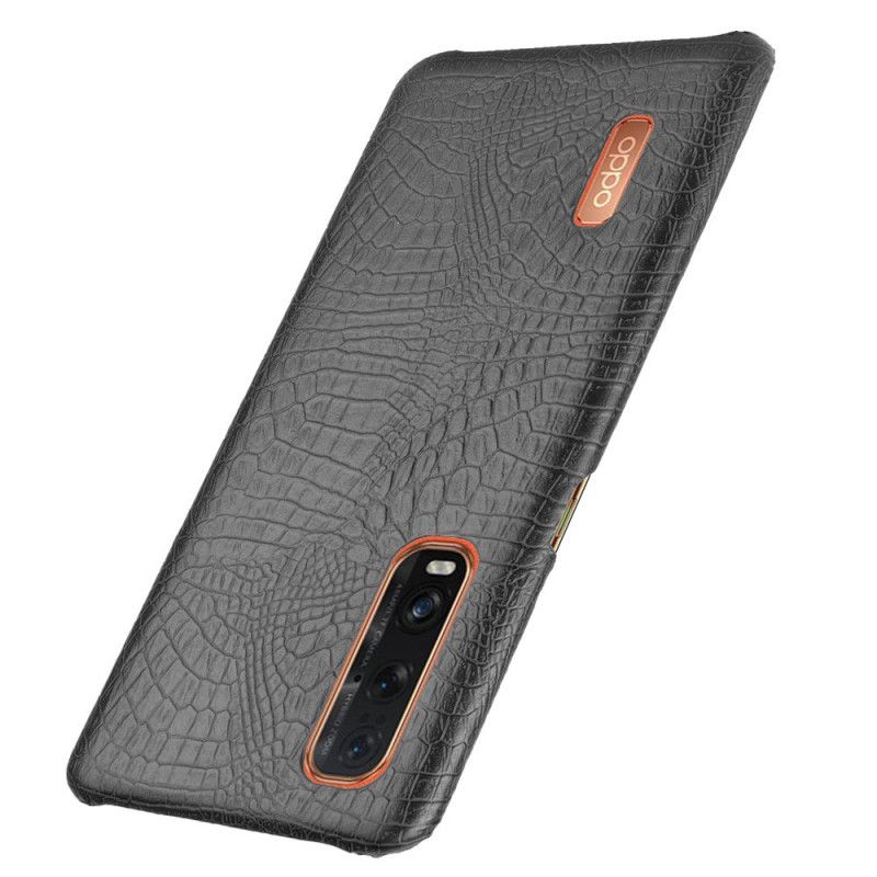 Cover Oppo Find X2 Pro Sort Mobilcover Krokodillehudeffekt