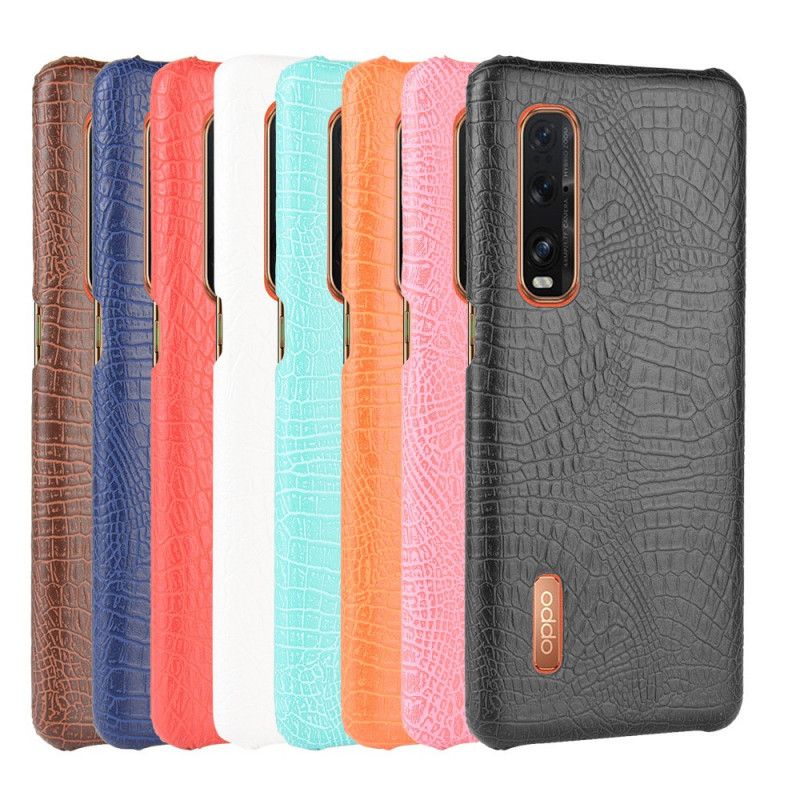 Cover Oppo Find X2 Pro Sort Mobilcover Krokodillehudeffekt