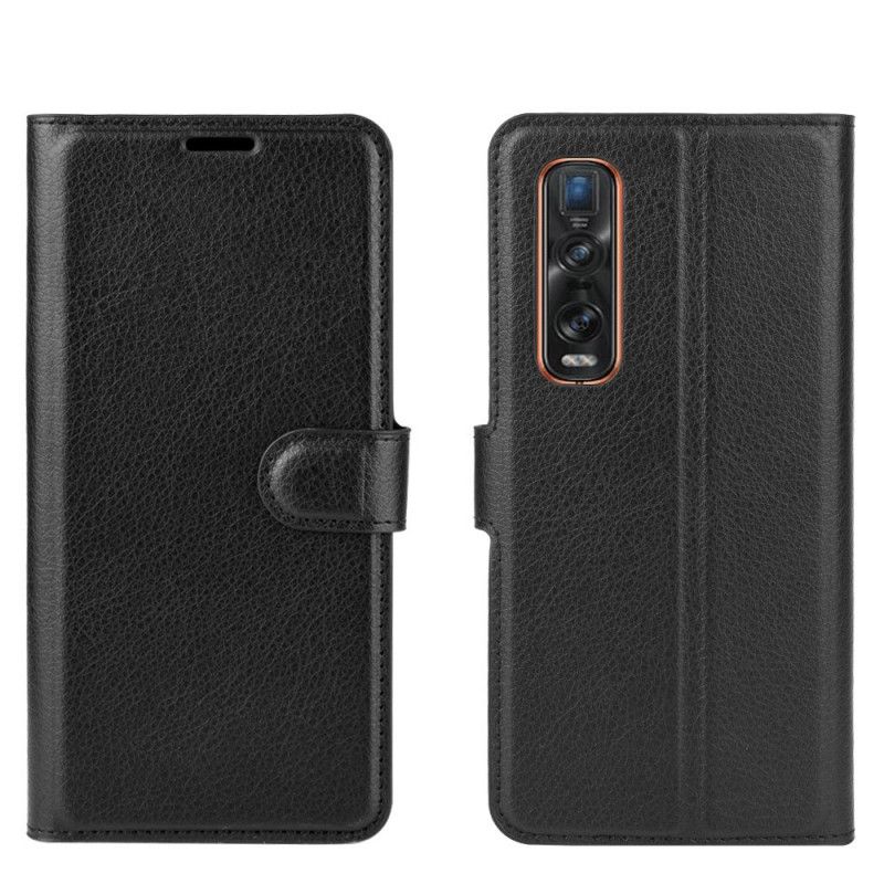 Flip Cover Læder for Oppo Find X2 Pro Sort Klassisk