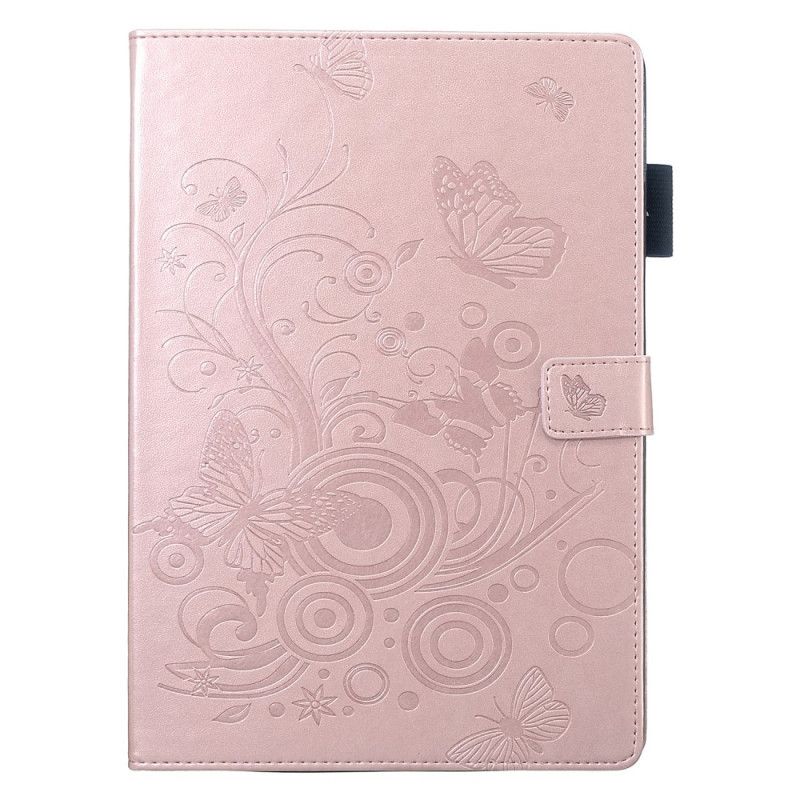 Flip Cover iPad 10.2" (2019) (2020) Rød Mobilcover Ædru Sommerfugle Lædereffekt