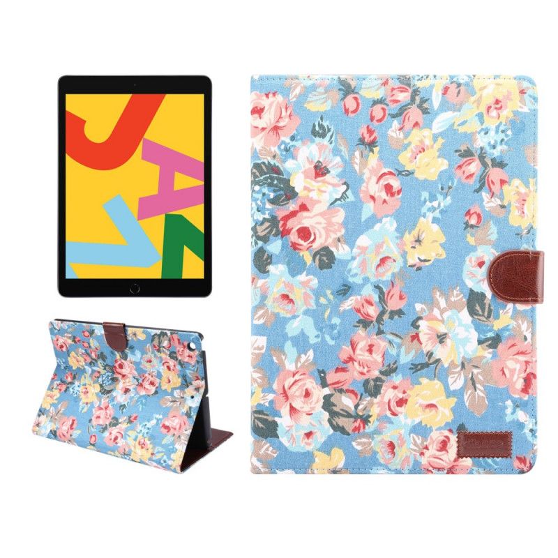 Flip Cover iPad 10.2" (2019) (2020) Sort Elegance Frihedsblomster