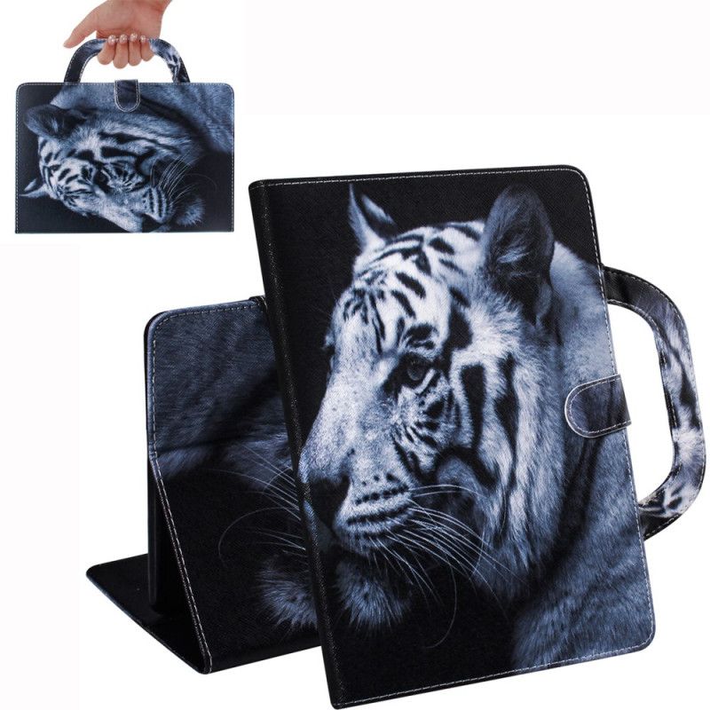 Flip Cover iPad 10.2" (2019) (2020) Sort Tiger Med Håndtag