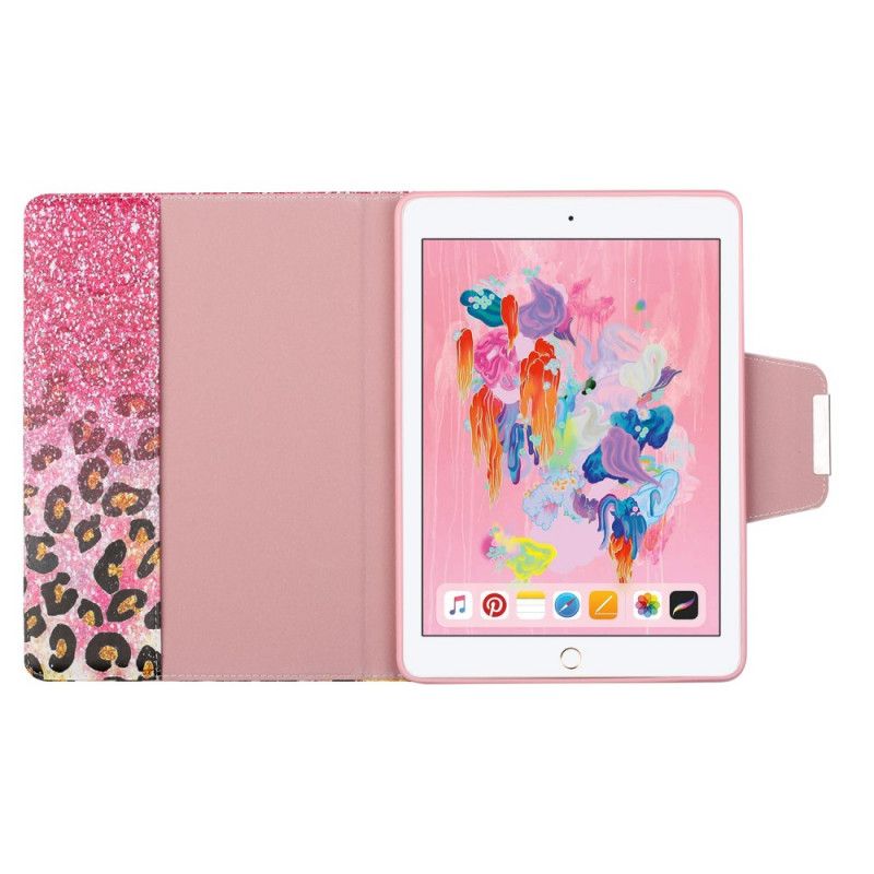 Flip Cover Læder for iPad 10.2" (2019) (2020) Guld Ultra Glitter