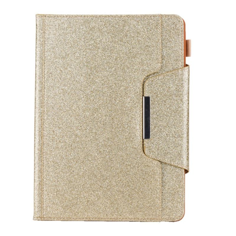 Flip Cover Læder for iPad 10.2" (2019) (2020) Lilla Pailletter Sølvlås