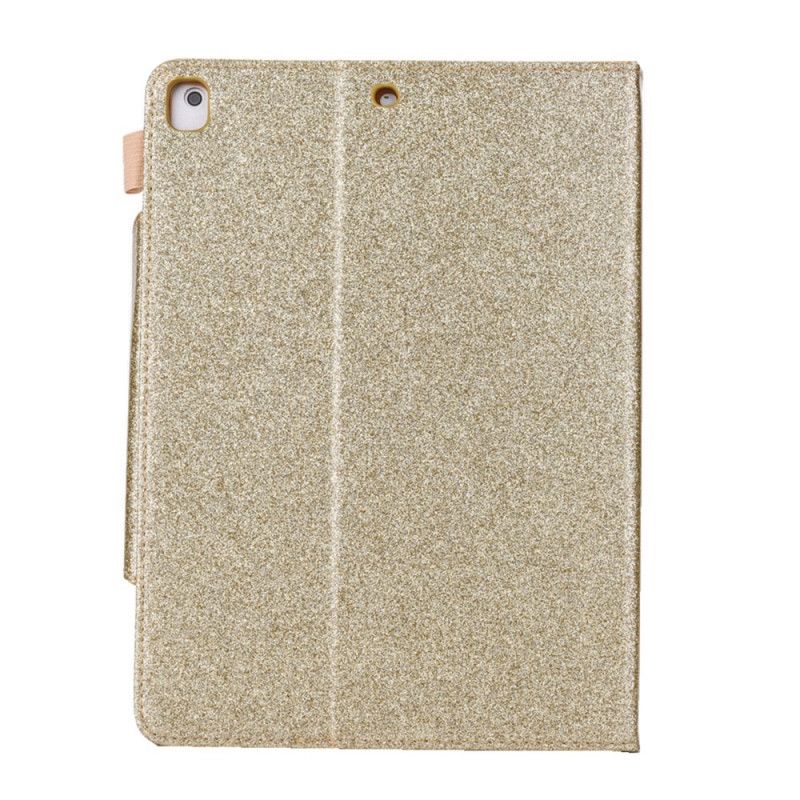 Flip Cover Læder for iPad 10.2" (2019) (2020) Lilla Pailletter Sølvlås