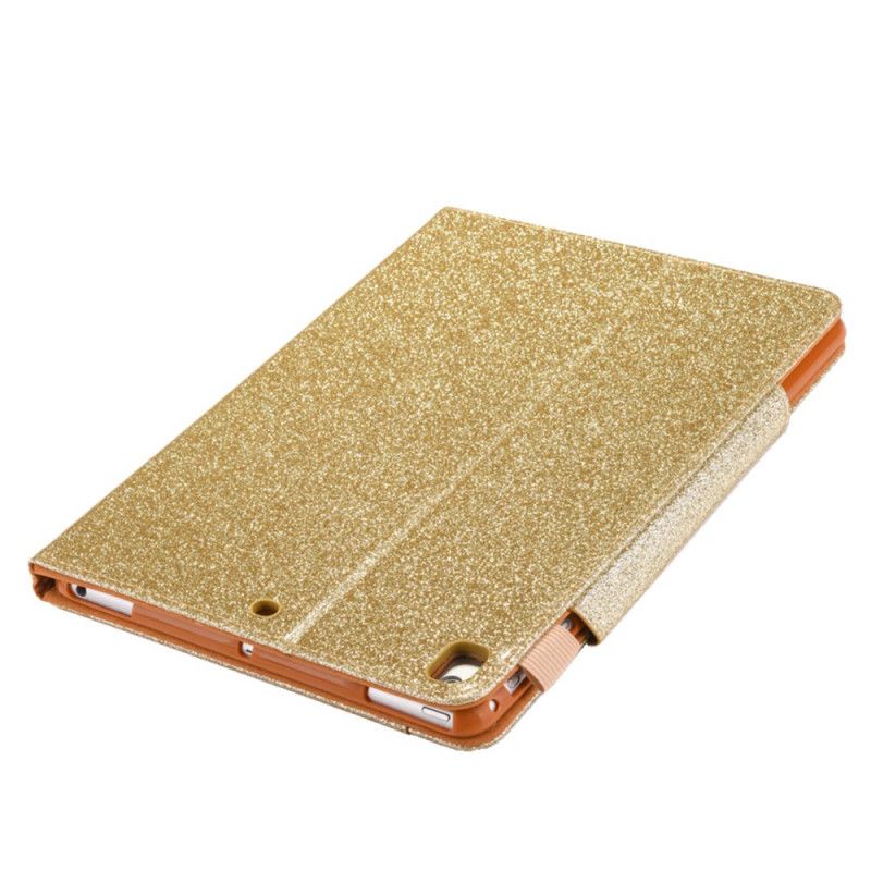 Flip Cover Læder for iPad 10.2" (2019) (2020) Lilla Pailletter Sølvlås