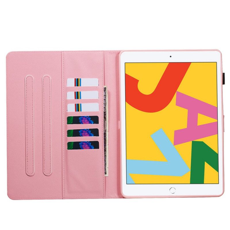 Flip Cover Læder for iPad 10.2" (2019) (2020) Røde Sommerfugle