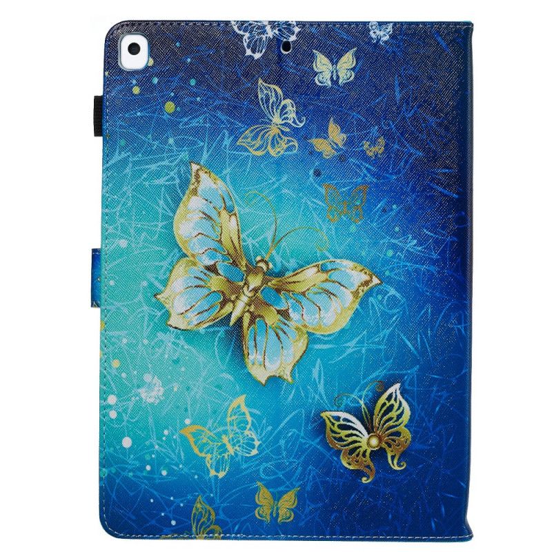 Flip Cover Læder for iPad 10.2" (2019) (2020) Sort Gyldne Sommerfugle