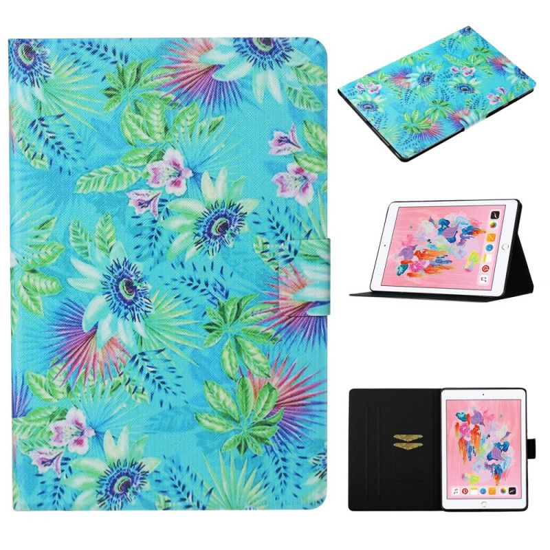 Flip Cover Læder iPad 10.2" (2019) (2020) Blomster Og Blade