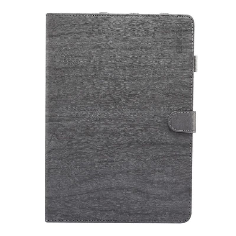 Flip Cover Læder iPad 10.2" (2019) (2020) Grå Enkay Træ Tekstur Original